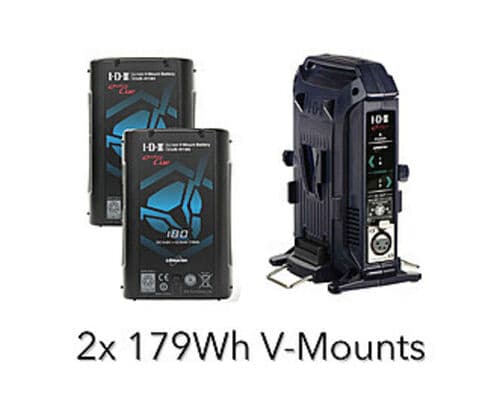 V-mount accu set 2x 180 Wh accu met lader – foto 1 van 1